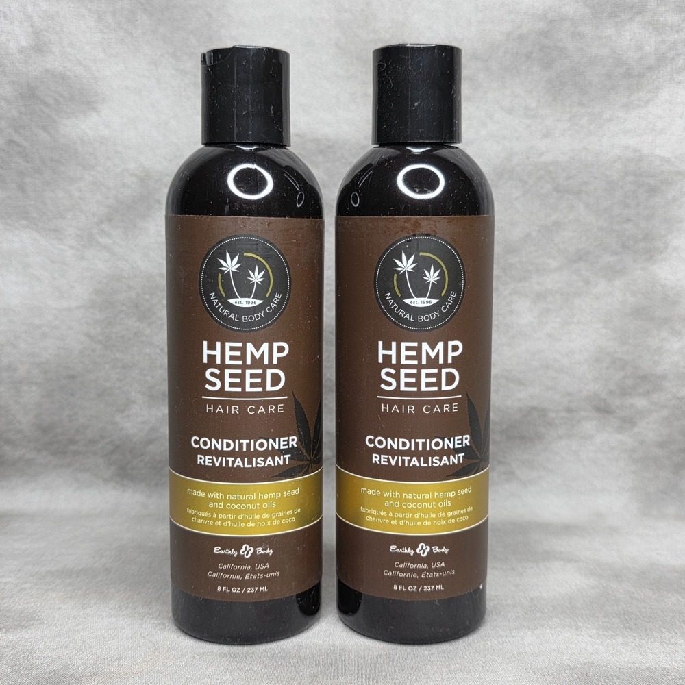 (X2) Earthly Body Hemp Seed Conditioner‎ 8 oz w/Natural Hemp Seed & Coconut Oils